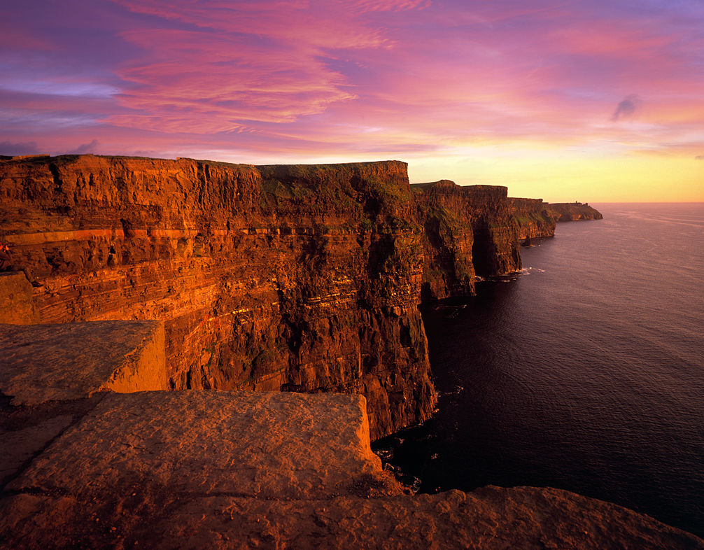 The Cliffs of Moher at sunset