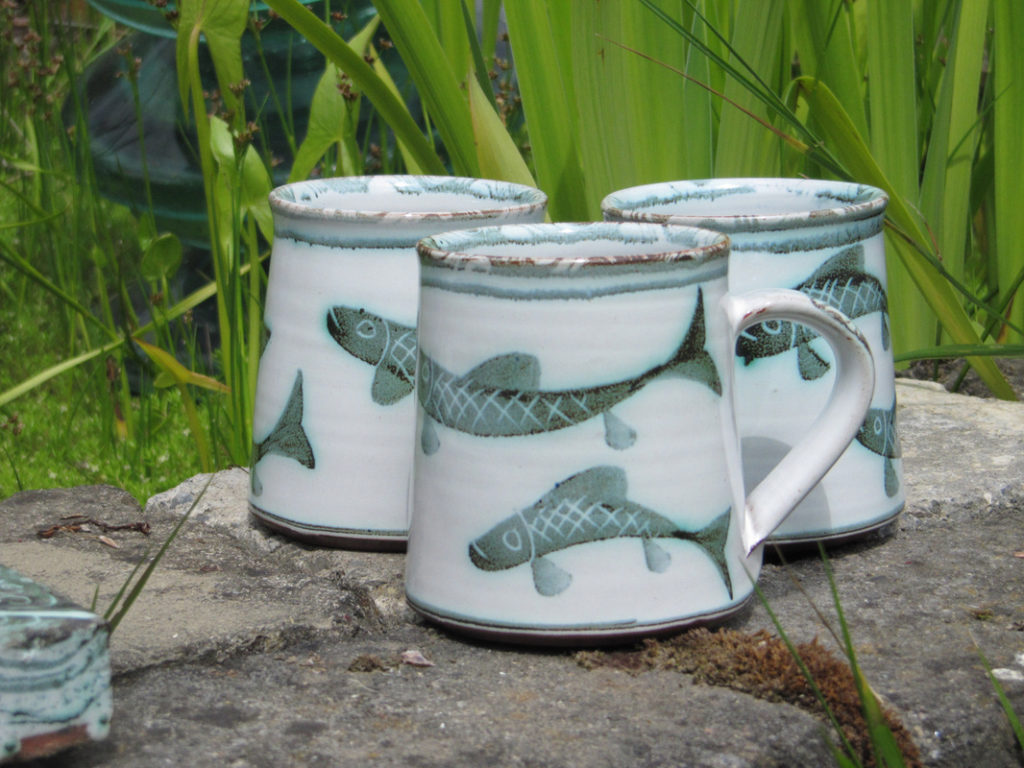 Fish Motif Mugs The Bridge Pottery